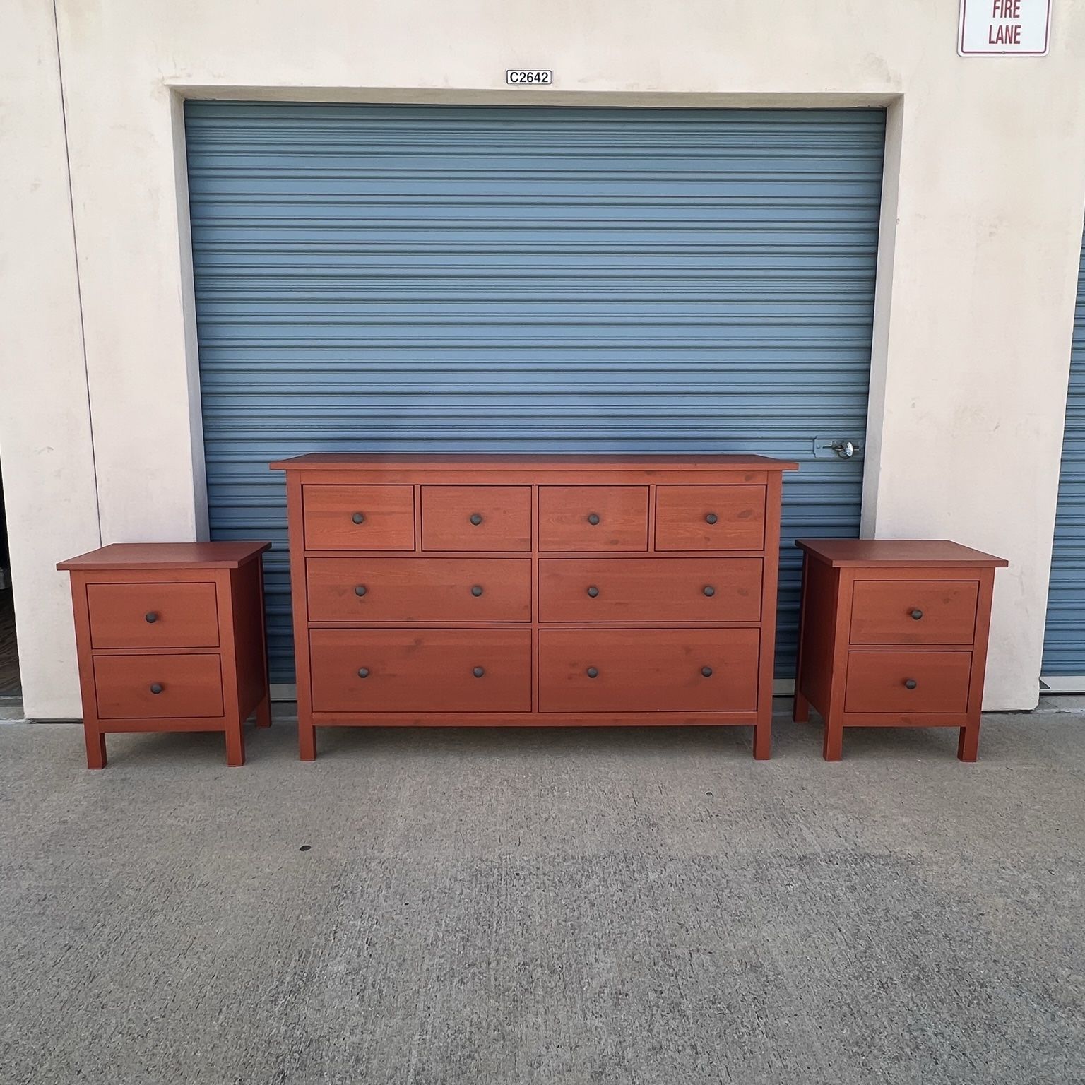 hemnes red brown dresser IKEA Hemnes Dresser Eight Drawer And Two Nightstands. Free Delivery!!! for  Sale in San Diego, CA