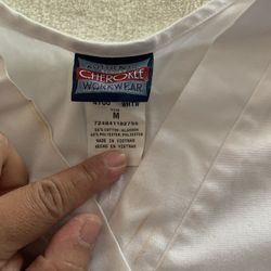 White Scrub V Neck Top 