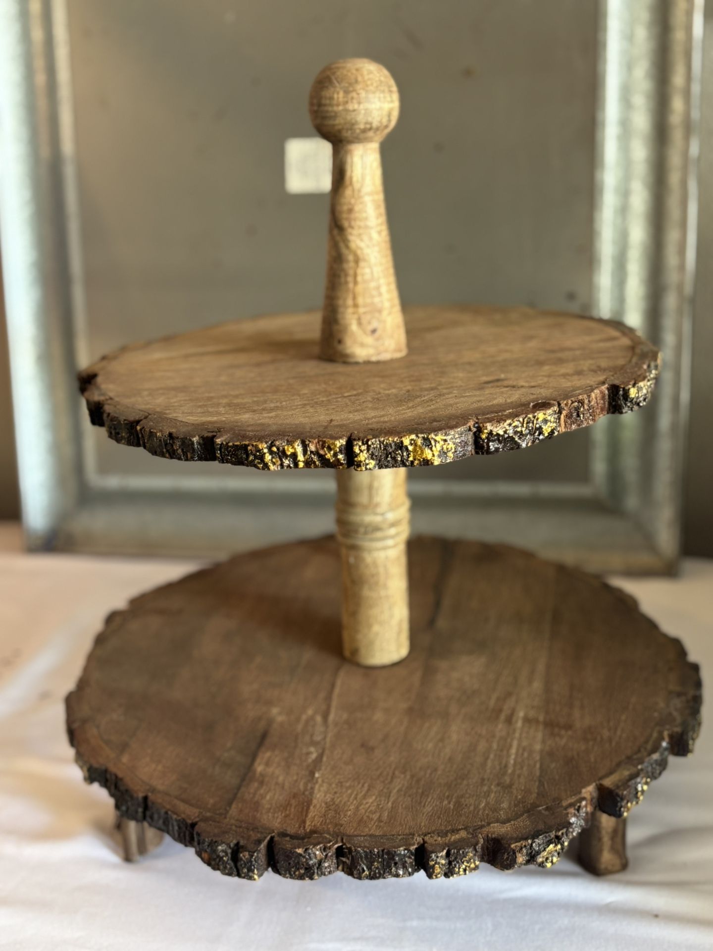 Wood Two-Tier Cupcake Holder