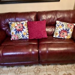 Reclining Leather Loveseat 