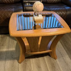 Great wooden table with glass