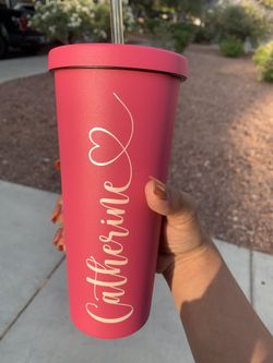 Personalized 20oz Stainless Steel Tumbler with Straw