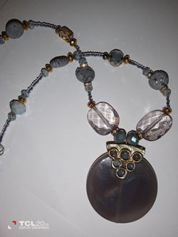 Handmade necklace gray tones ,15$
