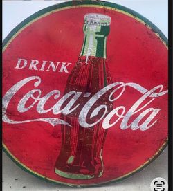 Coca cola metal 40 inch round hanging sign 50.00 each