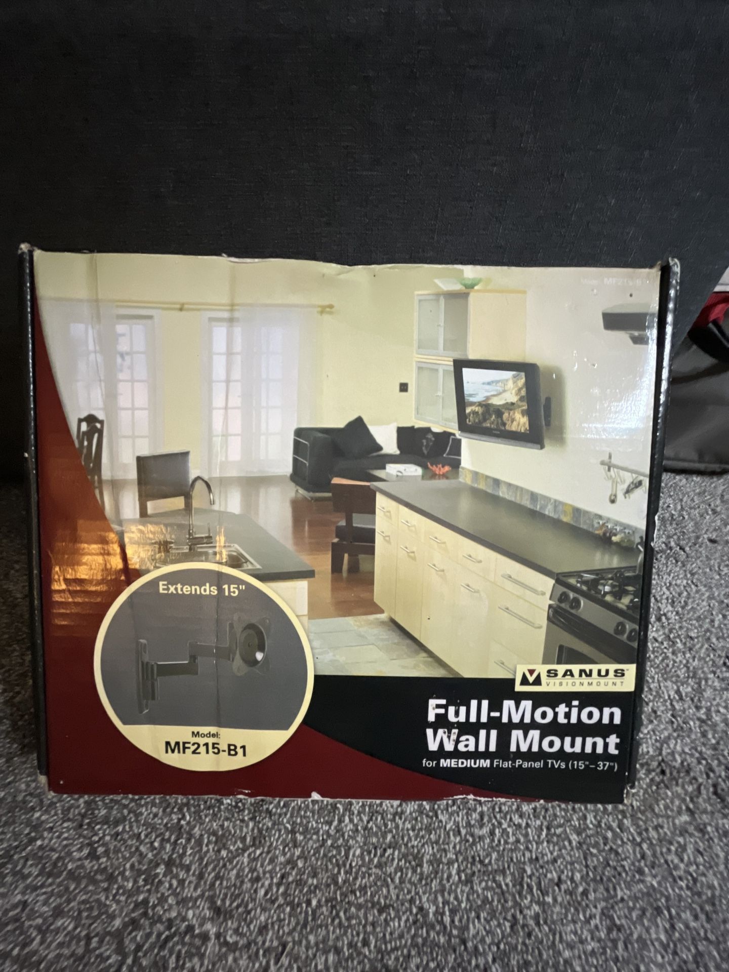 Full Motion TV Wall Mount - New In Box!! (up To 37”)