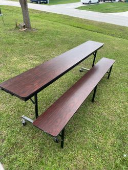 Cafeteria table and bench