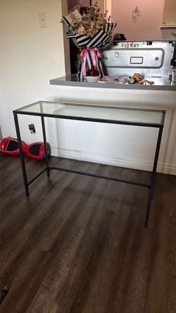Glass Top Metal Console Table