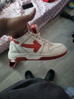 Off white, red and white, Size 8