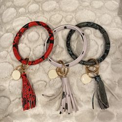 Key Chain Monogram Tassel Circle Wristlet  for woman car ($15each)