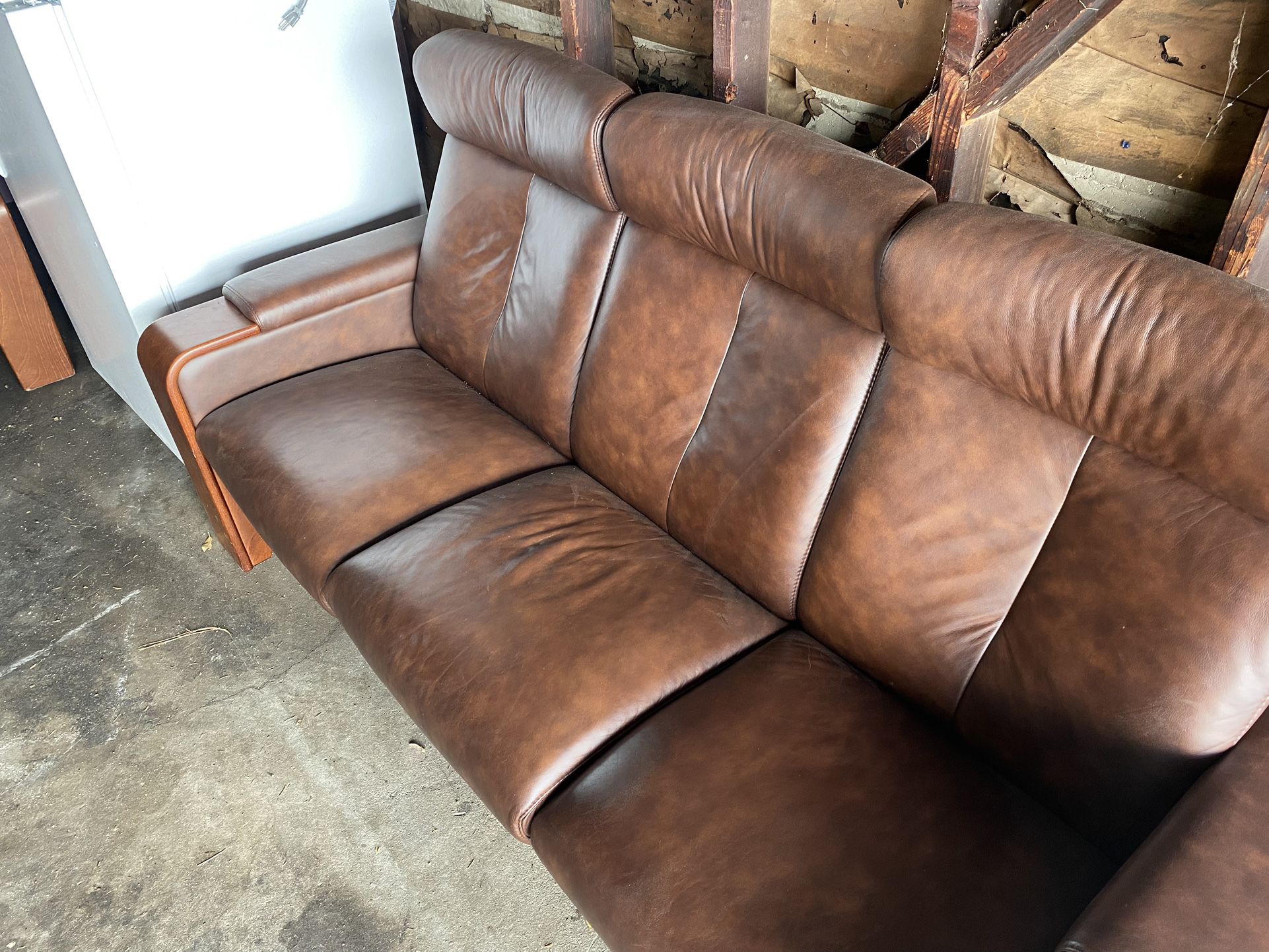 Ekornes 3-seat And 2-seat Leather Recliner Sofas