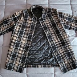 Banana Republic Quilted Black Plaid Shirt Jacket Brand New Never Worn