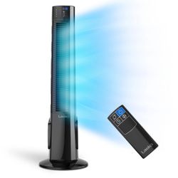 Lasko 38" 4-Speed Hybrid Oscillating Remote Controlled Tower Fan. Black, T38415
