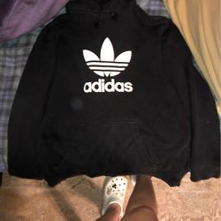 black adidas hoodie mens large