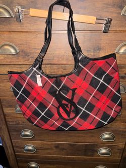 Victoria's Secret Red Plaid Tote Bag
