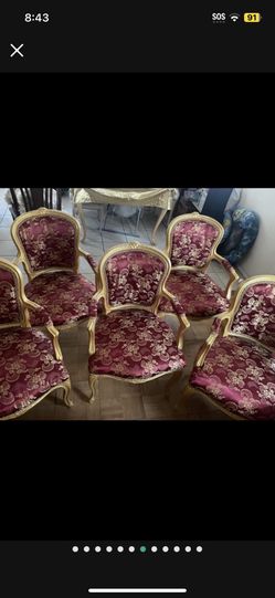Arm Chairs Victorian Gold And Red Elegant 