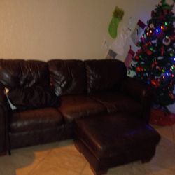 Couch Leather Brown 