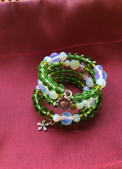 Moon stone wrap bracelet