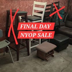 ^ MUST GO NOW ^ Dining Chair Sets, Large Stools, Shower Chair, Large Electric Recliner, Ottoman, Rocker Footrest