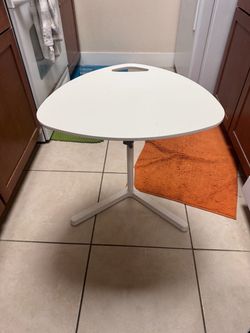 White Triangular Side Table