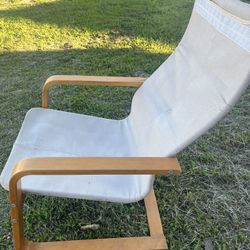 Vintage Brown Wood White Chair Living Room Furniture