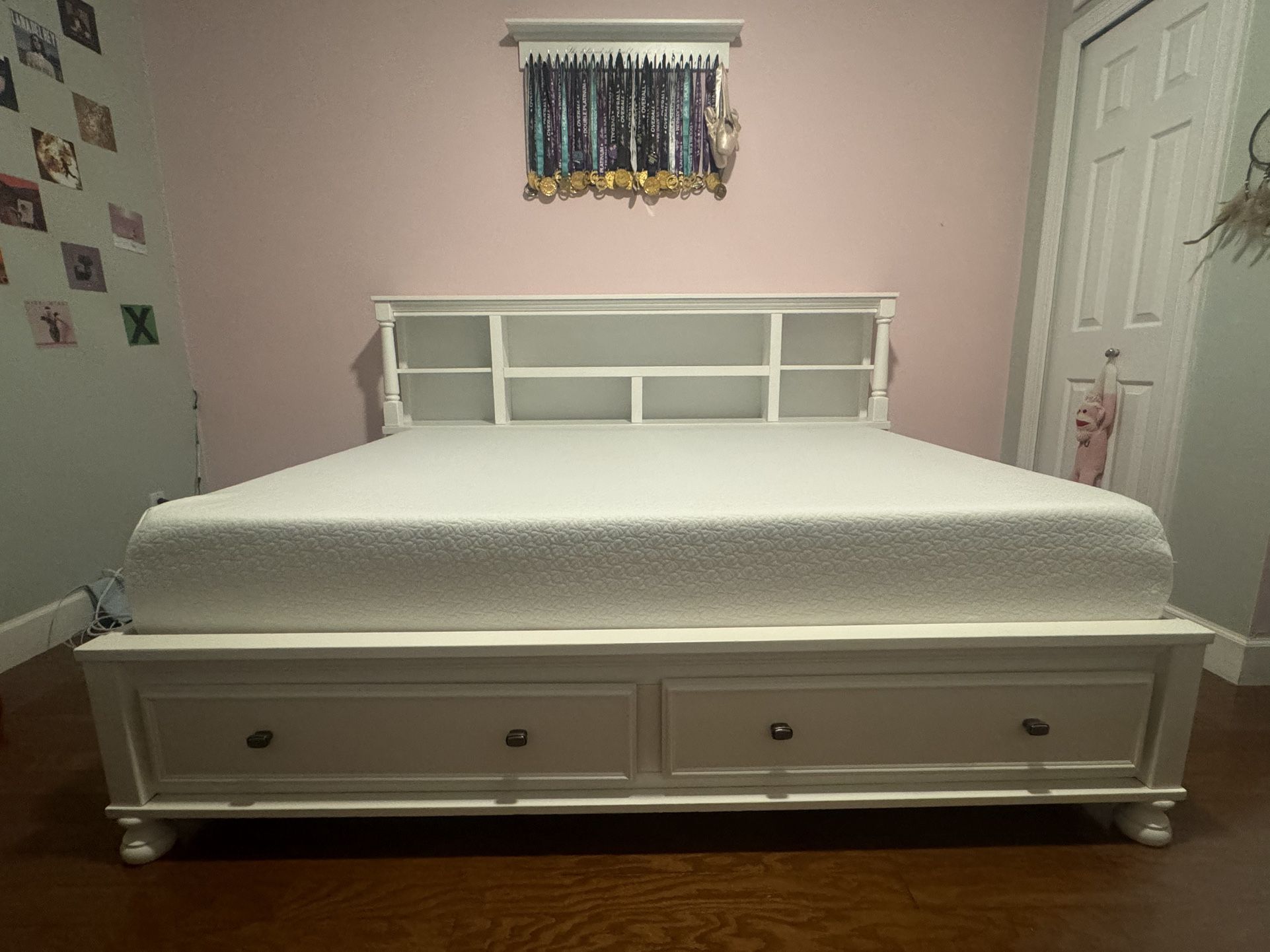 Full Sized Bookcase Bed W/ Mattress And Bunkie Board $1,000