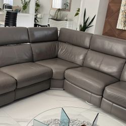 Sectional Reclinable Leather Sofa 