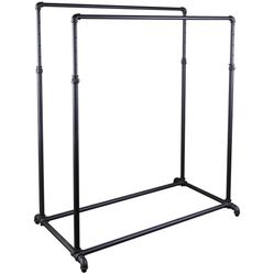Double Rods Rolling Clothing Rack for For Garment Storage or Display Sealed
