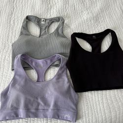 Women Fitness Sport's Bra 90 Degree by Reflex Brand Set of 3 Preowned.