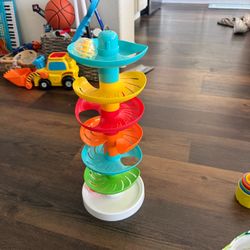 Rainbow Spiral Ball Drop Tower Toy