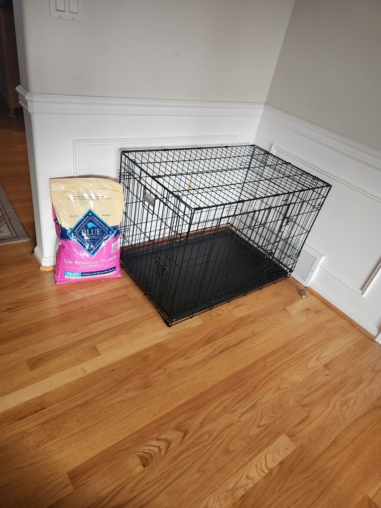 Large 2 Door Metal Folding Crate Kennel Carrier 36" Length