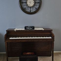 Antique Piano  and Clock