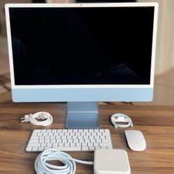 2021 Blue Apple iMac M1 24” 8gb 256gb (7-Core GPU, 8-Core CPU)