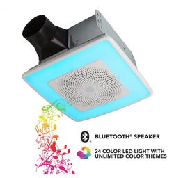 Broan-NuTone Sensonic Series 110 CFM Ceiling Bathroom Exhaust Fan with Speaker and Bluetooth Wireless Technology @410