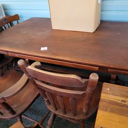 Antique Wood Dining Set