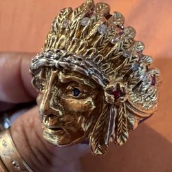 14k  Large India Ring 