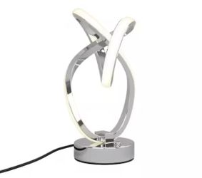 Artika Swirl Butterfly 11 in. Chrome Modern Dimmable Integrated LED Table Lamp for Living Room