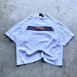 Vintage Harley-Davidson Striped Embroidered T Shirt