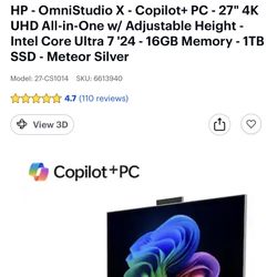 HP - OmniStudio X - Copilot+ PC - 27" 4K