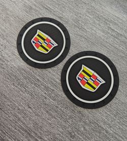 Brand New 2PCS Cadillac Rubber Car Cup Holder Pad Water Cup Slot Non-Slip Mat Universal