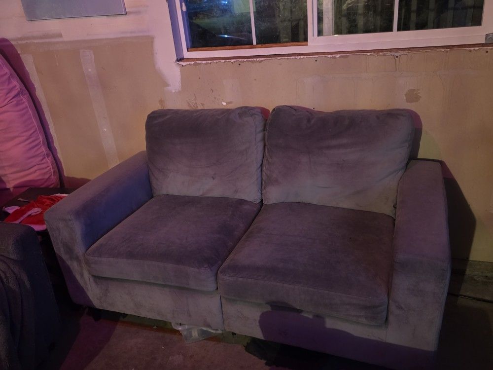 Gray Fabric Loveseat