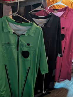 3 Soccer Referees Shirts - Green, Pink, Black - XL - EUC