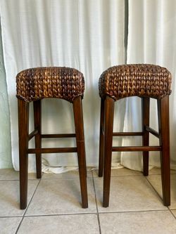 Pottery Barn Chic Tropical-Coastal Barstools (2)