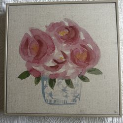 Framed Water Color Painting On Linen