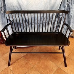 Solid Wood Black Bench / Loveseat / Settee
