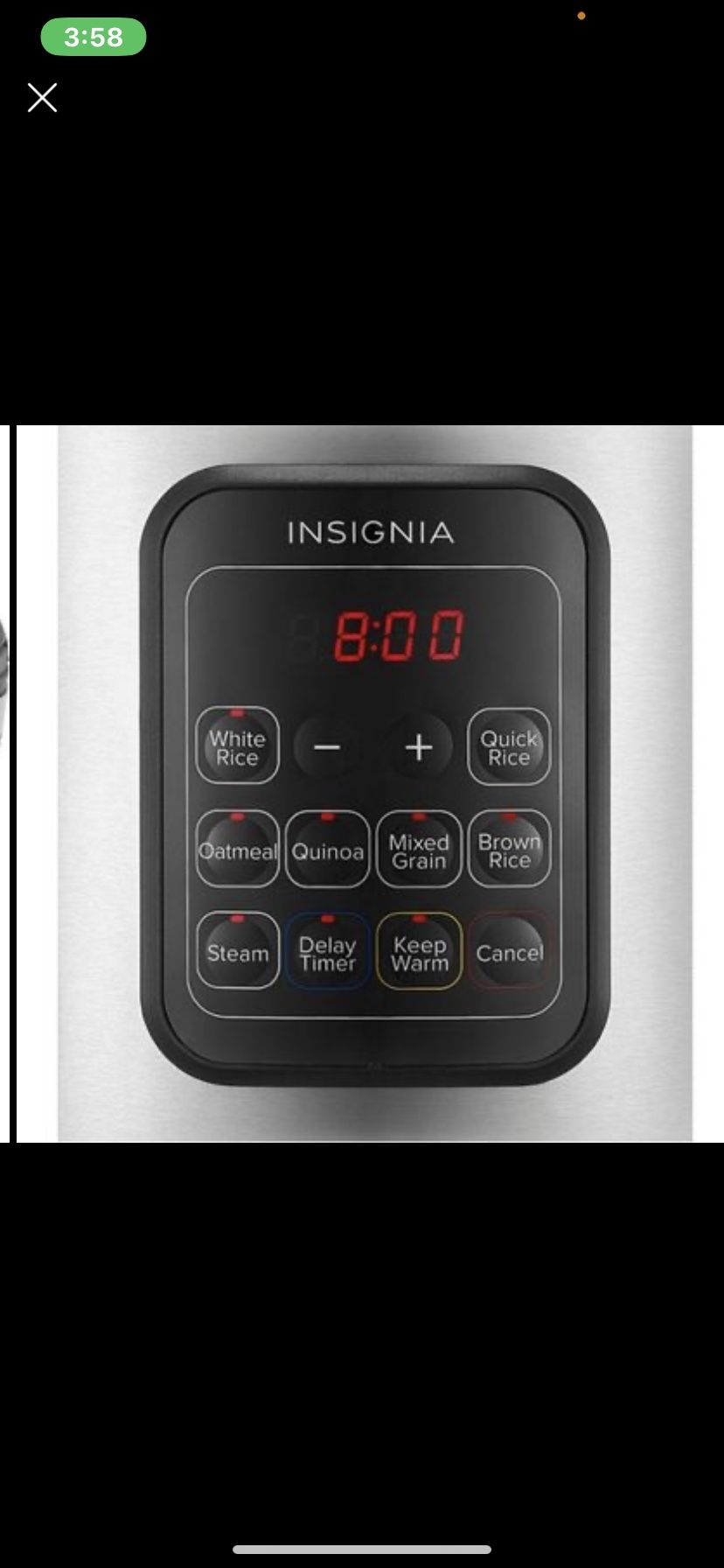 Insignia 20Cup Rice Cooker and Steamer Stainless Steel for Sale in Garden City, MI OfferUp