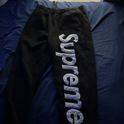 Black supreme sweatpants