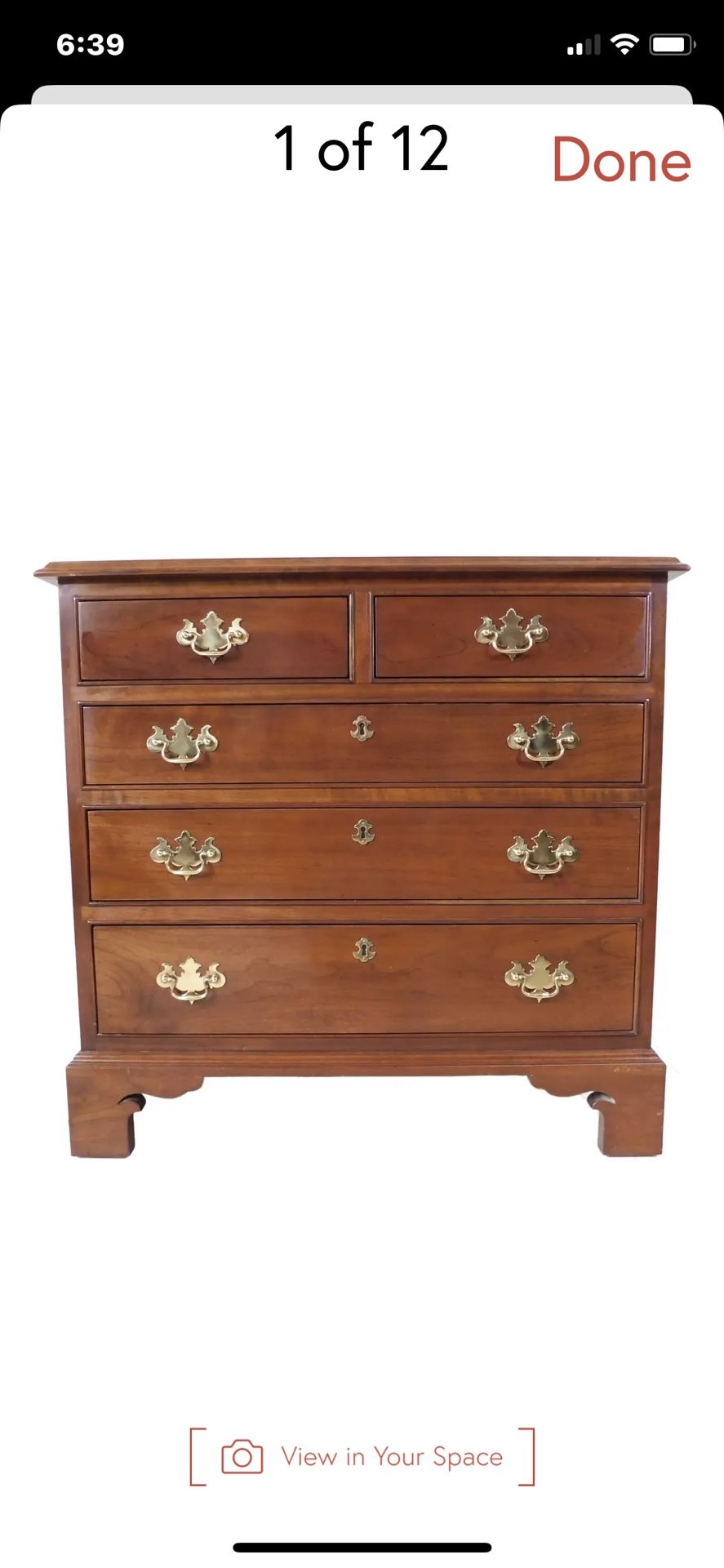Vintage Stickley Furniture Mahogany Wood Side Chest Of Drawers Nightstand