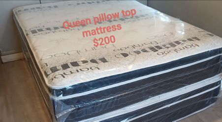 $200 Queen pillow top mattress only brand new free delivery same day