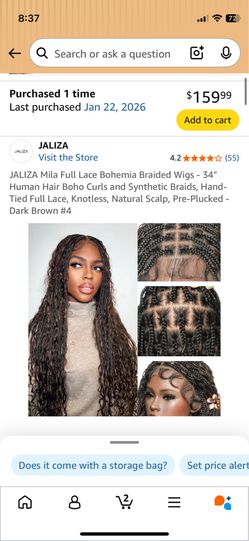 Used braided boho wig
