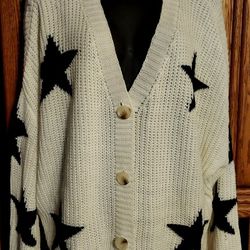 Star-Print Cardigan Size Large 